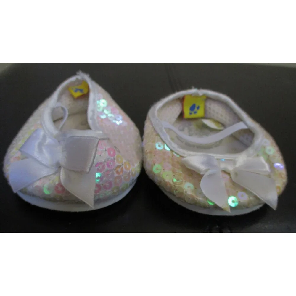 Build A Bear Workshop White Sequin Shoes Slip On
